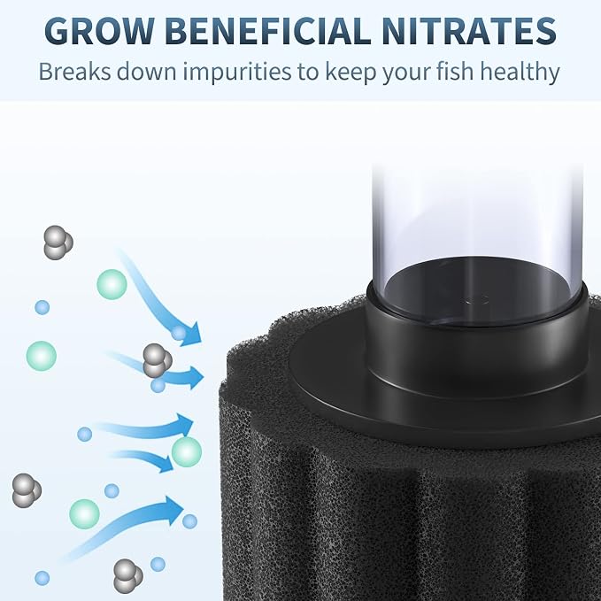 Pawfly Aquarium Air Pump with Nano Bio Sponge Filter Kit Air Control Valve - Image 8
