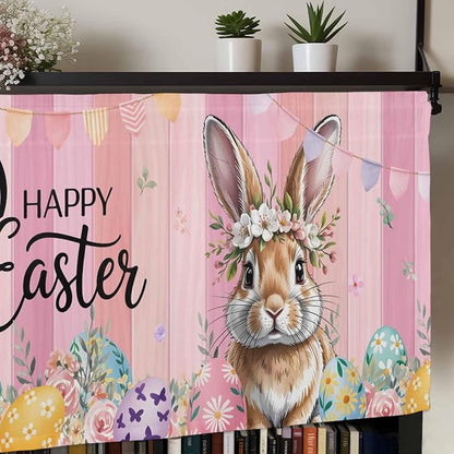 Easter Curtain Valances for Windows, Kitchen Valance Window Treatment, Spring - Image 7