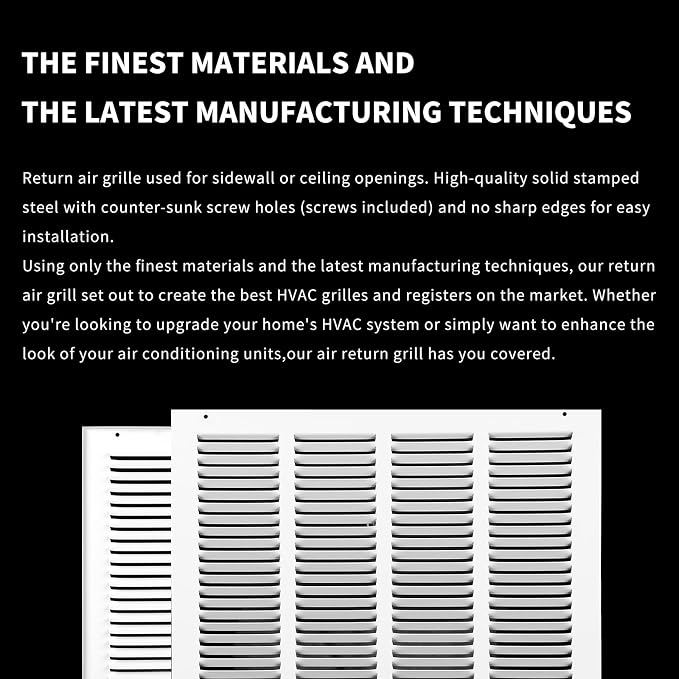 16x12 Return Air Grille, Air Return Vent Cover, Flat Vent Cover, Rejillas De - Image 5