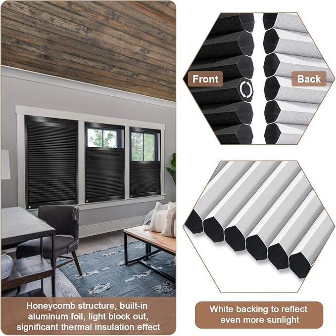 LEXEN Smart Bottom Up Honeycomb Shades - WiFi Enabled Motorized Cellular Blinds Compatible with Alexa/Google Home Easy Install Blackout Honeycomb Blinds with Aluminum Frame Customize Size-Light Grey