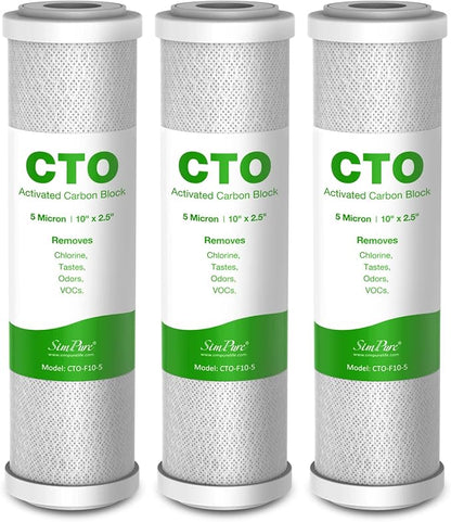 SimPure 5 Micron 10" x 2.5" Whole House Carbon Sediment Water Filter Cartridge by SimPure_Water