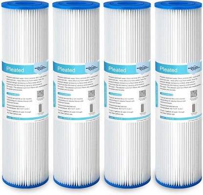 Membrane Solutions 20 Micron Pleated Polyester Sediment Water Filter 10"x2.5" by MembraneSolutions
