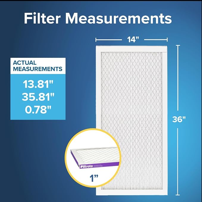 Filtrete 14x36x1 AC Furnace Air Filter, MERV 12, MPR 1500, CERTIFIED asthma & - Image 2