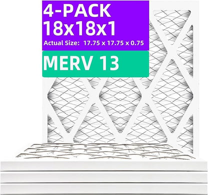 18x18x1 MERV 13 Pleated Air Filter MPR 1900 & FPR 10, Furnace Air Filters by Qingzhug