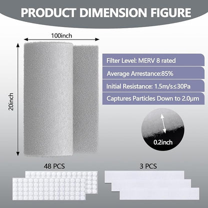 20" x 100" Air Vent Filters, - Image 2