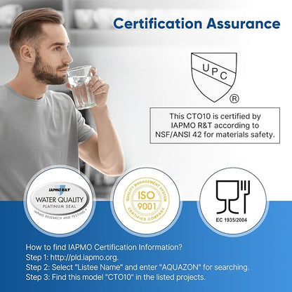 1 Micron 2.5" x 10" Whole House CTO Carbon Water Filter Cartridge Replacement - Image 2