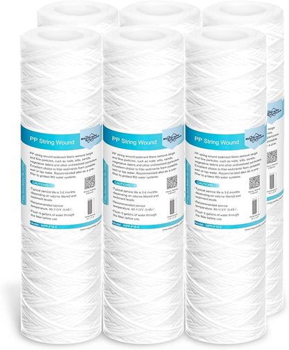Membrane Solutions 5 Micron 10"x2.5" String Wound Whole House Water Filter by MembraneSolutions