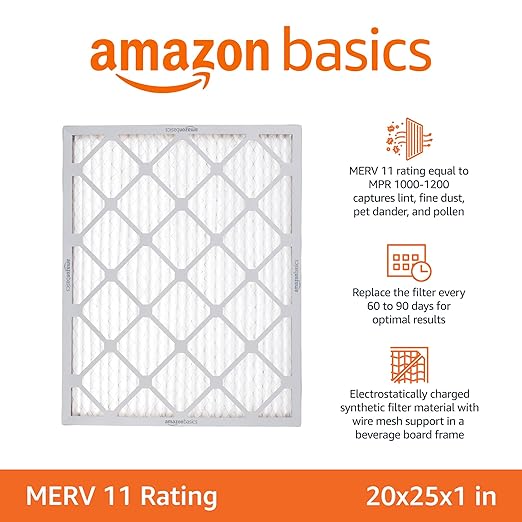 Amazon Basics 20x25x1 Air Filter 6 Pack, MERV 11 AC Furnace Filters - Image 2