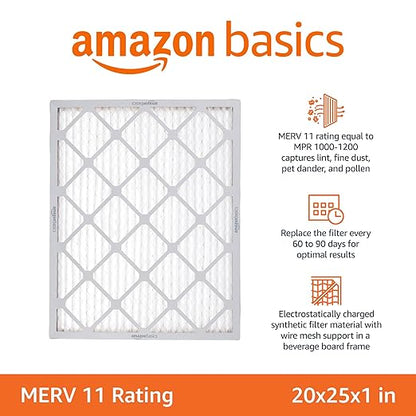 Amazon Basics 20x25x1 Air Filter 6 Pack, MERV 11 AC Furnace Filters - Image 2
