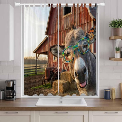 Farm Donkeys Living Room Curtains 96 Inch Length, Window Curtains Tab Top - Image 9