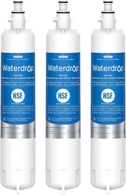 Waterdrop WD-F19C Replacement for GE® RPWFE®, RPWF Refrigerator Water Filter by Waterdrop