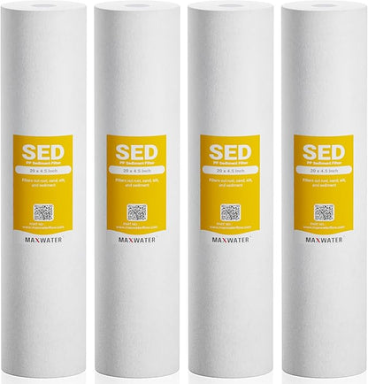Max Water 5 Micron 20 x 4.5 Sediment Filter 20 inch Whole House BB Water by MaxWater