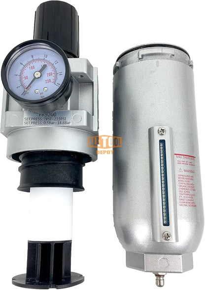 1" NPT SUPER DUTY Compressed Air In Line Filter Regulator Combo Piggyback - Image 5