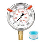 0 to 5000 Psi Hydraulic Pressure Gauge, Glycerin Liquid Filled, 2.5 inch Dial by SCTSNSR