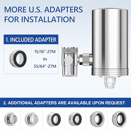 1200 Gallons Faucet Water Filter, 2.2 GPM Outlet Flow Rate Tap Water Filter - Image 5