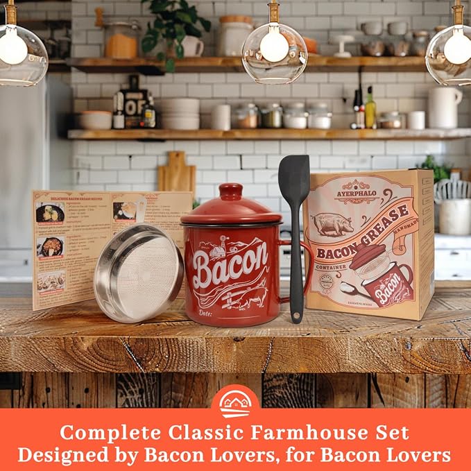 Bacon Grease Container with Strainer - Image 7
