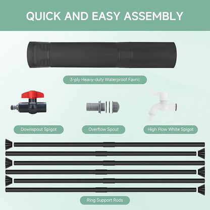 Collapsible Rain Barrel Water Storage Containers-53 Gallon Portable Rainwater - Image 5