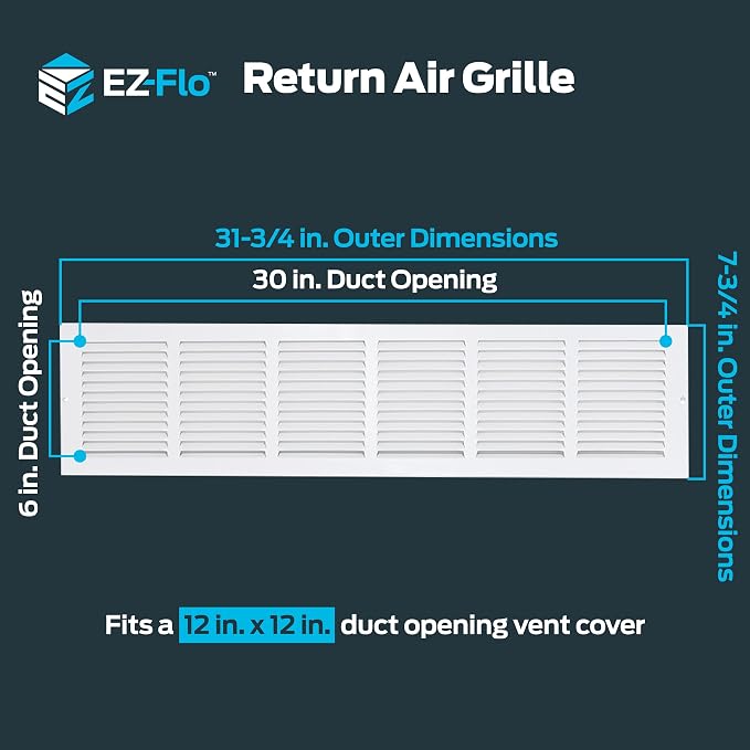 EZ-FLO 30 x 6 Inch Return Air Vent Cover - Image 2