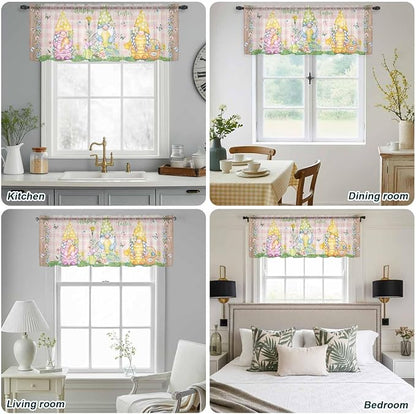 Happy Easter Sheer Valances for Windows 42"x12", Light Filtering Kitchen - Image 5