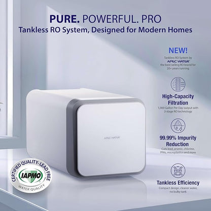 APEC Tankless Reverse Osmosis System, NSF 372 & 58 Certified 3 Stage Water - Image 2