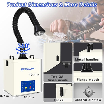 KINGSOM 100W Solder Fume Extractor 210m³/h - Image 6