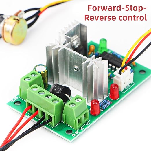 RioRand Upgraded Adjustable DC Motor Speed PWM Controller 10V 12V 24V 30V Reversing Switch 120W