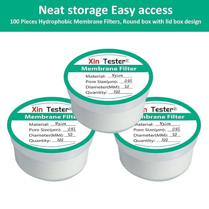 Xin Tester 100 Pieces Nylon Disc Membrane Filters, 50 mm Diameter, 0.45µm Pore - Image 6