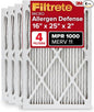 Filtrete 16x25x2 AC Furnace Air Filter, MERV 11, MPR 1000, Allergen Defense by Filtrete