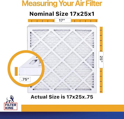 Filter King 17x25x1 Air Filter | 4-PACK | MERV 13 HVAC Pleated A/C Furnace - Image 2