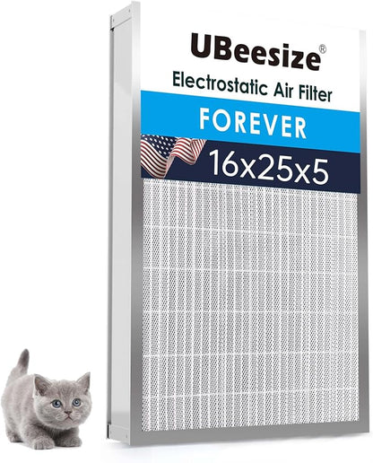 UBeesize 16x25x5 Reusable Electrostatic Air Filter HVAC AC Furnace Filter by UBeesize