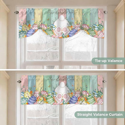 Easter Tie Up Valance Curtains for Windows, Kitchen Curtains Window Shades - Image 5
