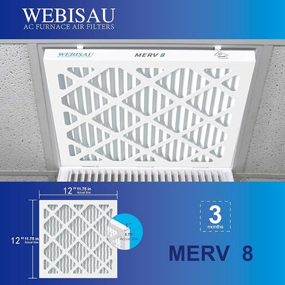 12x12x1 Air Filter MERV 8 MPR 600 2Pack Pleated HVAC Furnace AC Filters - Image 3