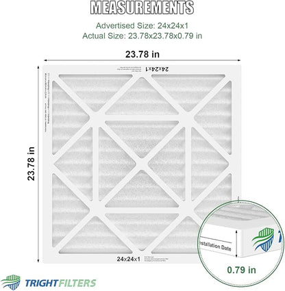 24x24x1 Air Filter 4 Pack, MERV 8 Pleated Dust Defense Air Filters Replacement - Image 2