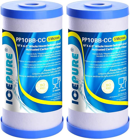 ICEPURE 5 Micron 10" x 4.5" Whole House Water Filter Compatible by ICEPURE