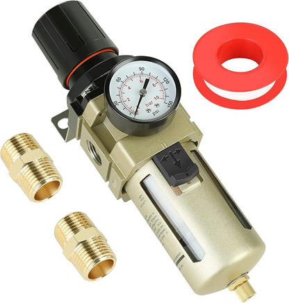 Hromee 1/2 Inch Compressed Filter Regulator Combo, Air Compressor Water Oil by Hromee