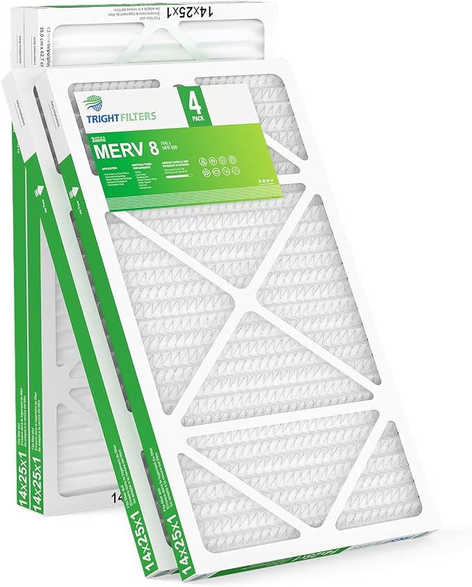 14x25x1 Air Filter 4 Pack, Durable MERV 8 Pleated Home HVAC AC Furnace Filters - Image 8
