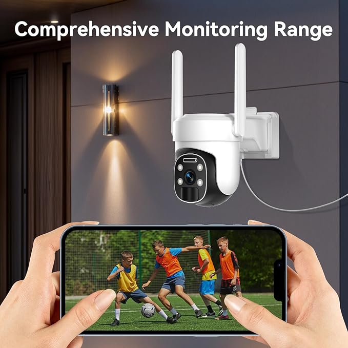HUEVUE 4G LTE Cellular Security Camera Outdoor, 2K No WiFi Solar Camera Outdoor Wireless Color Night Vision, Cellular Cameras for Security 360° Viewing, PIR Motion Sensor for Farm/RV Update