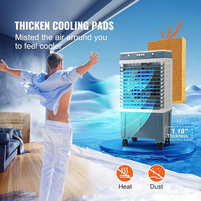 VEVOR Evaporative Air Cooler, 1400 CFM 11X31 inch Air Cooler, 3 Speeds Cooler - Image 3