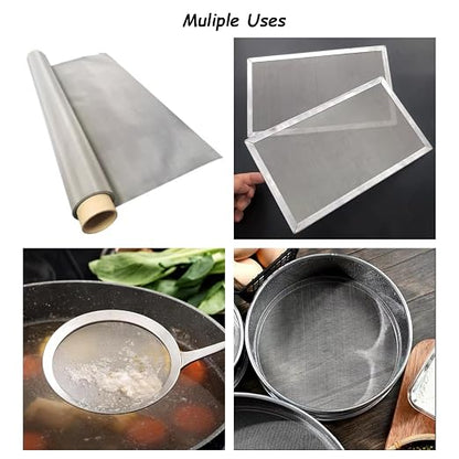 304 Stainless Steel Mesh 150Mesh, 15.7"x47.2" Metal Mesh Screen, Woven Fine - Image 6
