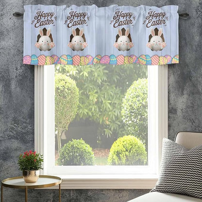 Blue Easter Curtain Valances for Windows, Kitchen Valance Window Treatment - Image 4