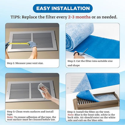 Air Vent Filters Roll, MERV 8 Triple Vent Filter Kit - Image 5