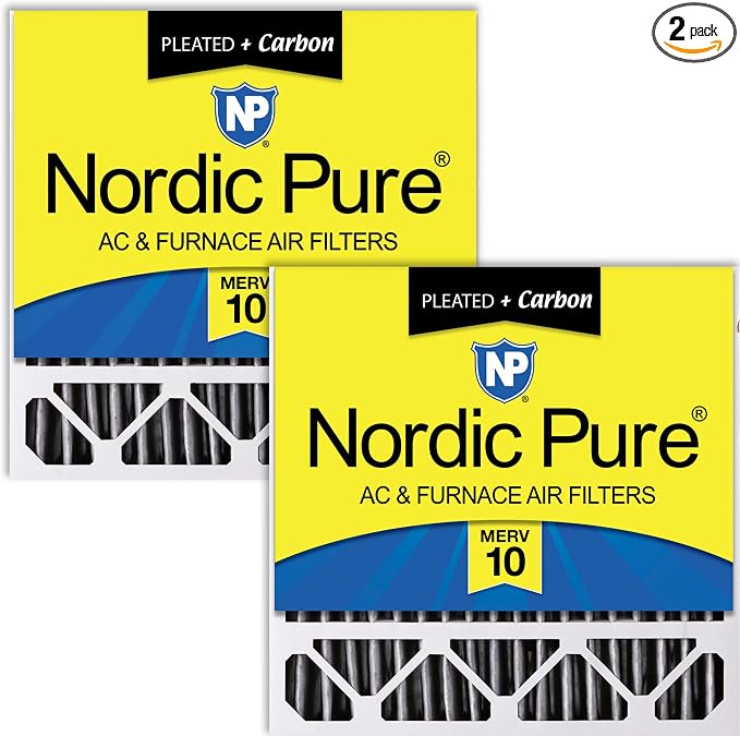 Nordic Pure 20x20x5 Honeywell Replacement Furnace Filters MERV 10 Plus Carbon 2 by NordicPure