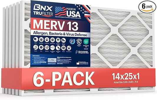 BNX TruFilter 14x25x1 Air Filter MERV 13 by BNX