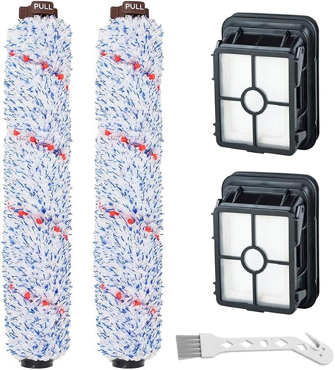 Lemige 2 Pack Multi-Surface Brush Roll 1868 + 2 Pack Vacuum Filter 1866 by Lemige