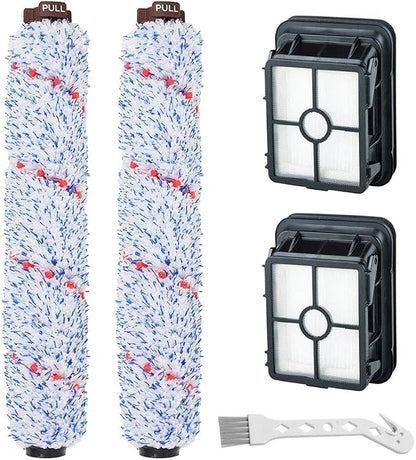 Lemige 2 Pack Multi-Surface Brush Roll 1868 + 2 Pack Vacuum Filter 1866 by Lemige