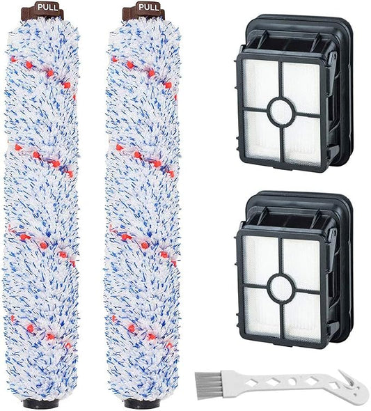 Lemige 2 Pack Multi-Surface Brush Roll 1868 + 2 Pack Vacuum Filter 1866 by Lemige