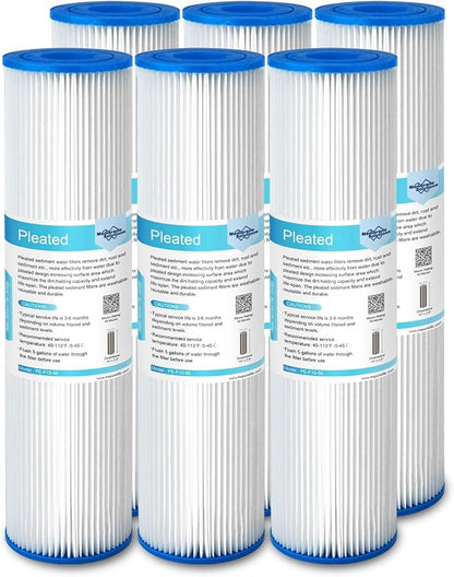 Membrane Solutions 50 Micron Pleated Polyester Sediment Water Filter 10"x2.5" by MembraneSolutions