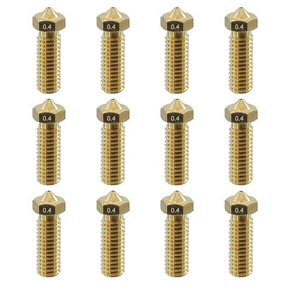 12Pcs Volcano Nozzles 0.4mm, Vyper Nozzles M6 Thread Hotend Extruder Volcano by TIEXYE
