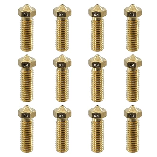 12Pcs Volcano Nozzles 0.4mm, Vyper Nozzles M6 Thread Hotend Extruder Volcano by TIEXYE