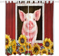 Pigs Sunflowers Living Room Curtains 96 Inch Length, Window Curtains Tab Top by Unknown